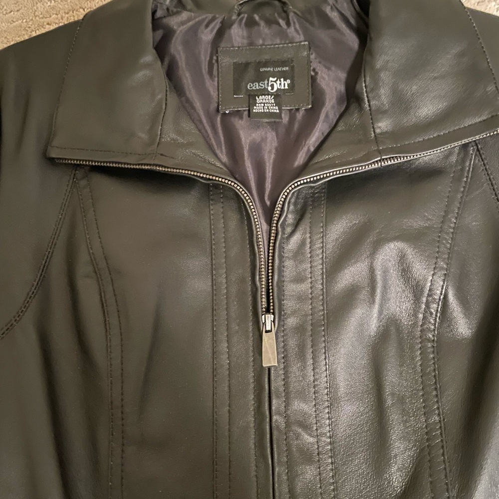 Black leather Womens jacket